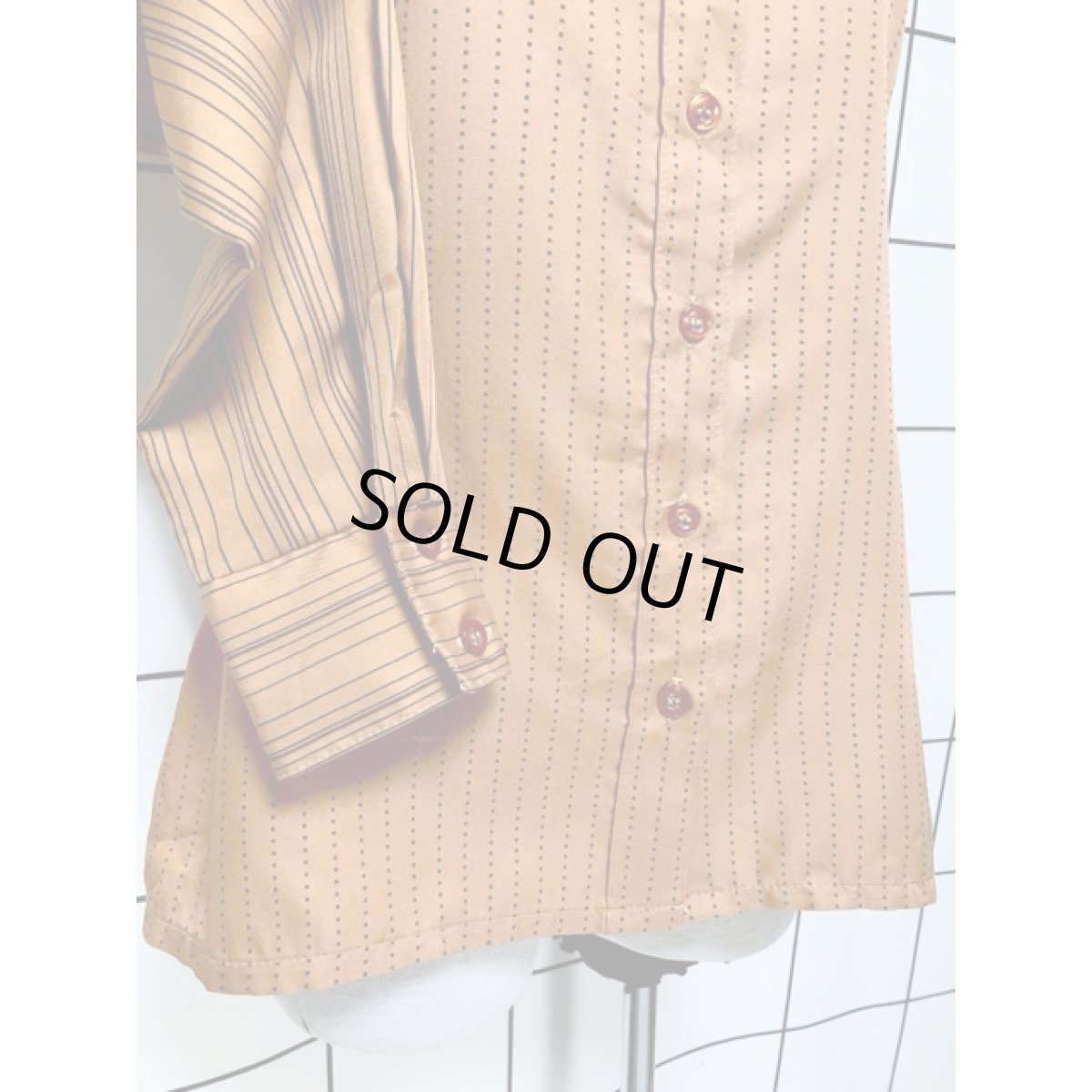 画像7: ストライプ ドット レトロ ヨーロッパ古着 ヴィンテージブラウス (7)