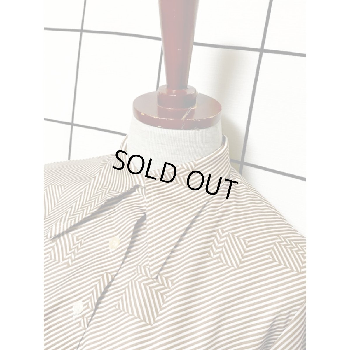 画像4: フランス製 ストライプ スクエア レトロ ヨーロッパ古着 ヴィンテージブラウス (4)