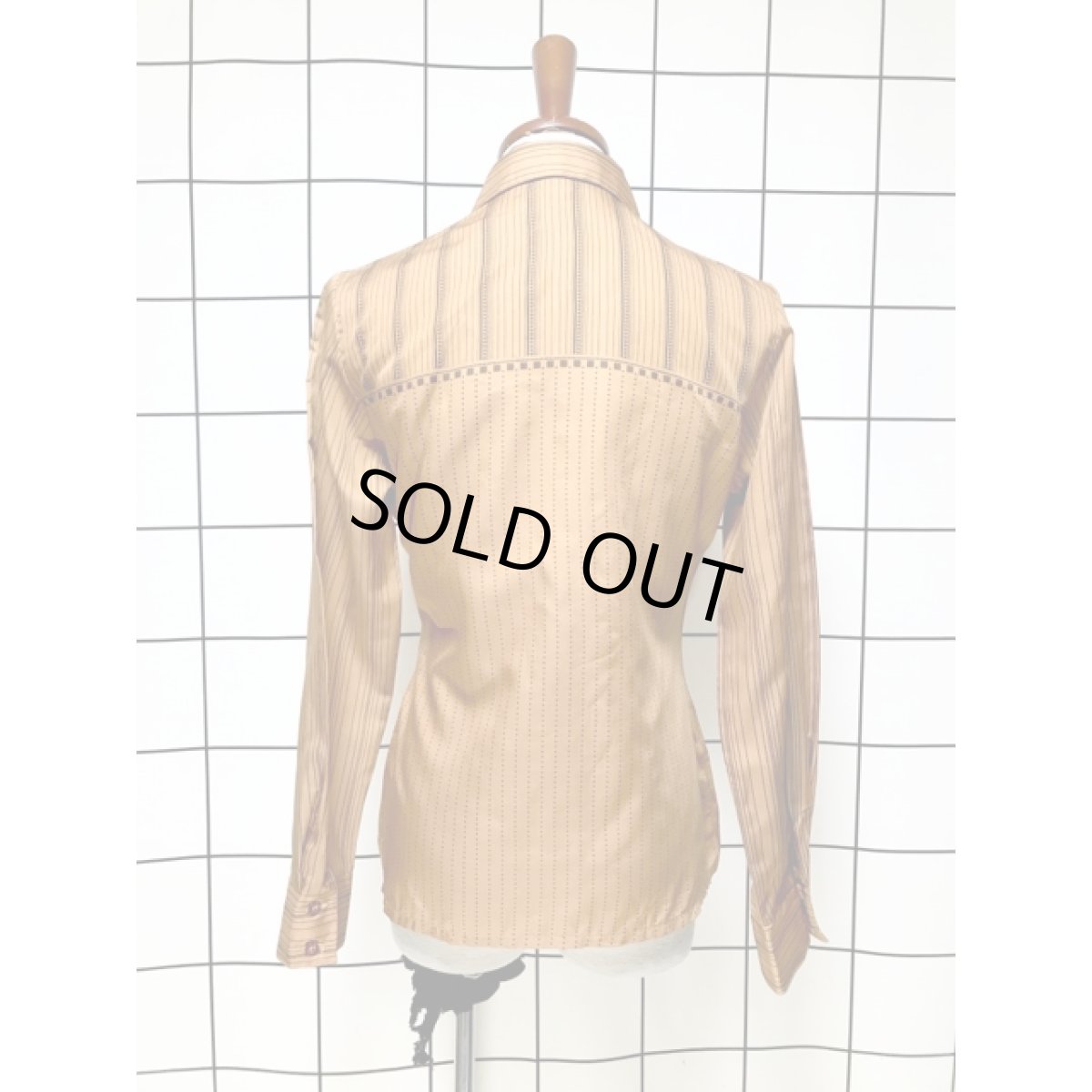 画像2: ストライプ ドット レトロ ヨーロッパ古着 ヴィンテージブラウス (2)