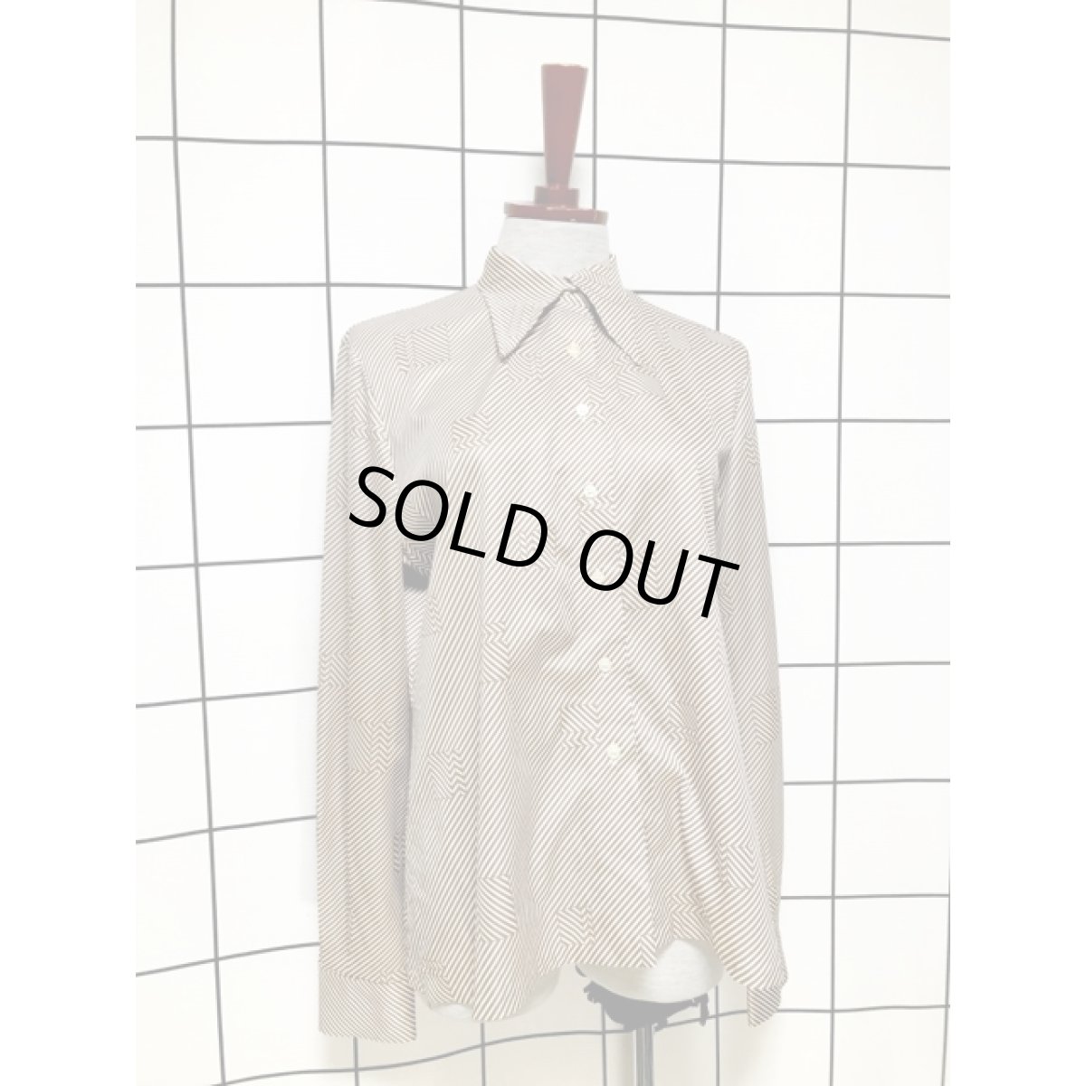 画像3: フランス製 ストライプ スクエア レトロ ヨーロッパ古着 ヴィンテージブラウス (3)