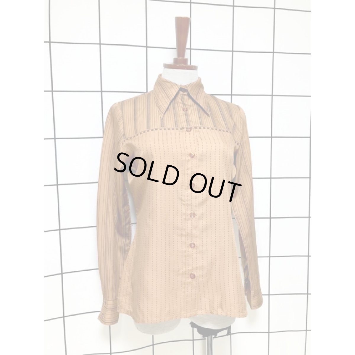 画像3: ストライプ ドット レトロ ヨーロッパ古着 ヴィンテージブラウス (3)