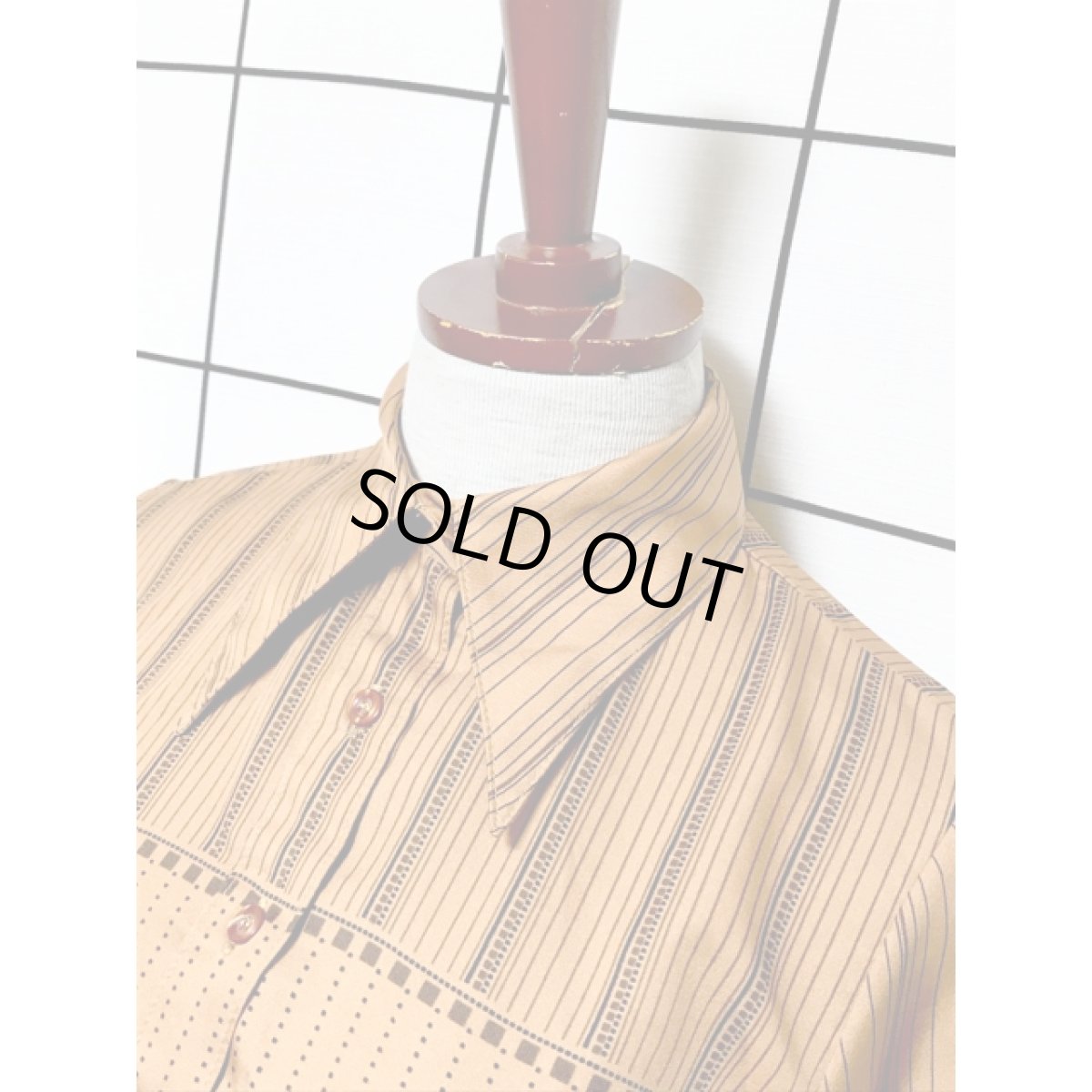 画像4: ストライプ ドット レトロ ヨーロッパ古着 ヴィンテージブラウス (4)