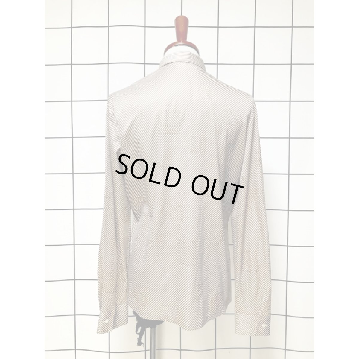 画像2: フランス製 ストライプ スクエア レトロ ヨーロッパ古着 ヴィンテージブラウス (2)