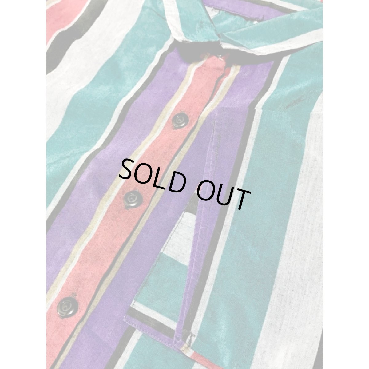 画像10: ストライプ 前開き レトロ アメリカ古着 ヴィンテージシャツワンピース (10)