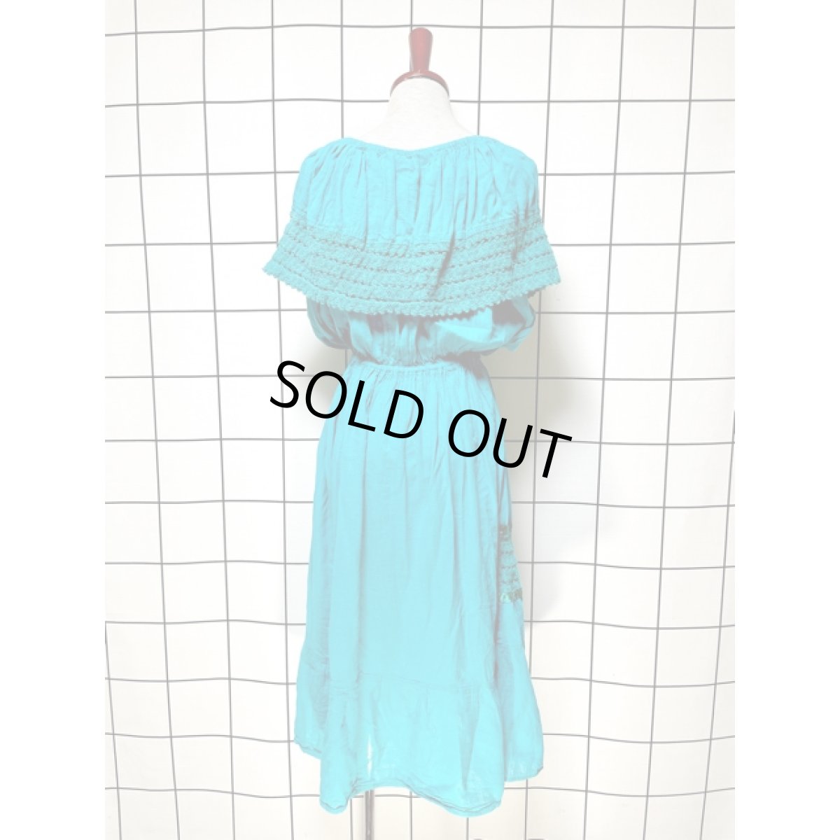 画像3: お花刺繍 レース サテンテープ ノースリーブ レトロ  アメリカ古着 ヴィンテージワンピース (3)