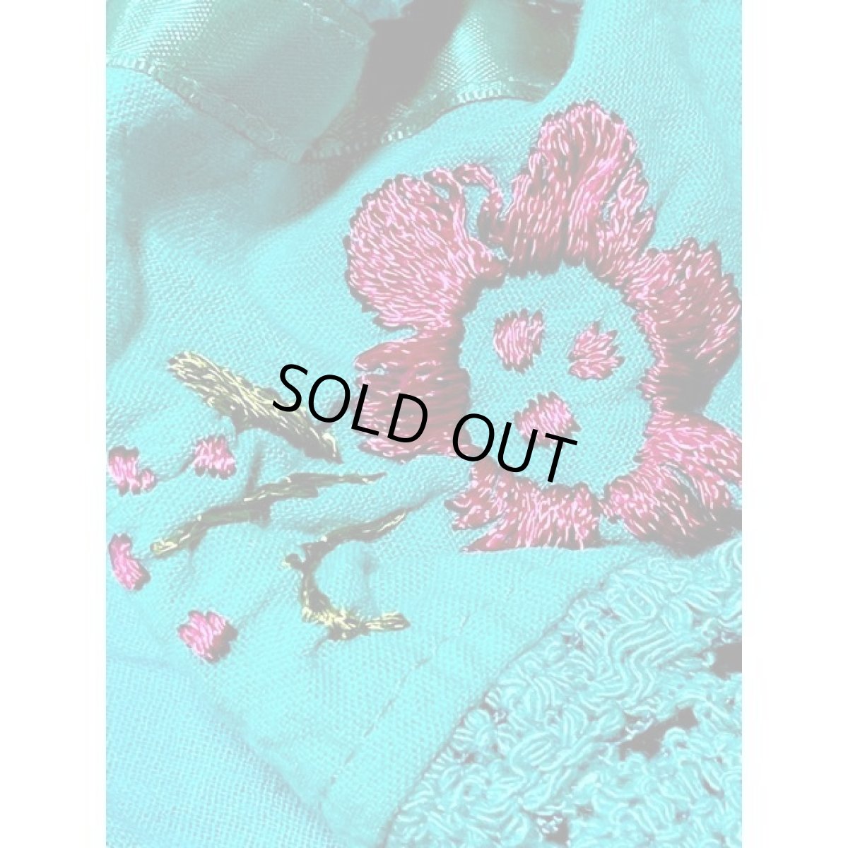 画像12: お花刺繍 レース サテンテープ ノースリーブ レトロ  アメリカ古着 ヴィンテージワンピース (12)