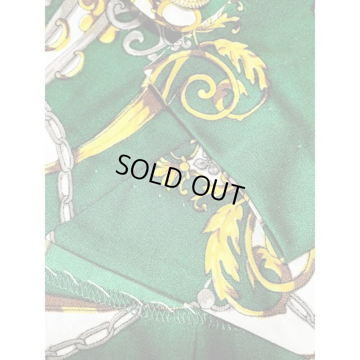 画像23: スカーフ柄 長袖 昭和レトロ 国産古着 セットアップ (23)