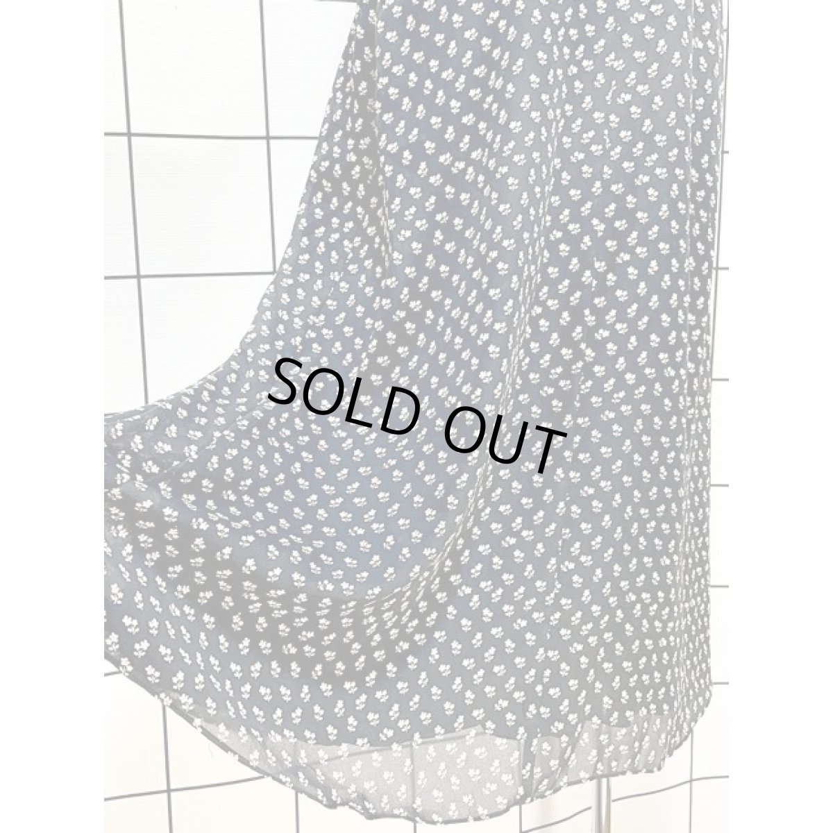 画像10: Talbots タルボット 小花柄 ブラック ウエストゴム レトロ 古着 ヴィンテージワンピース (10)