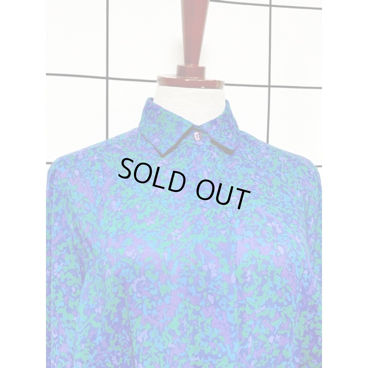 画像5: アート柄 プリーツ切り替え ウエストゴム レトロサイケ アメリカ古着 ヴィンテージワンピース (5)