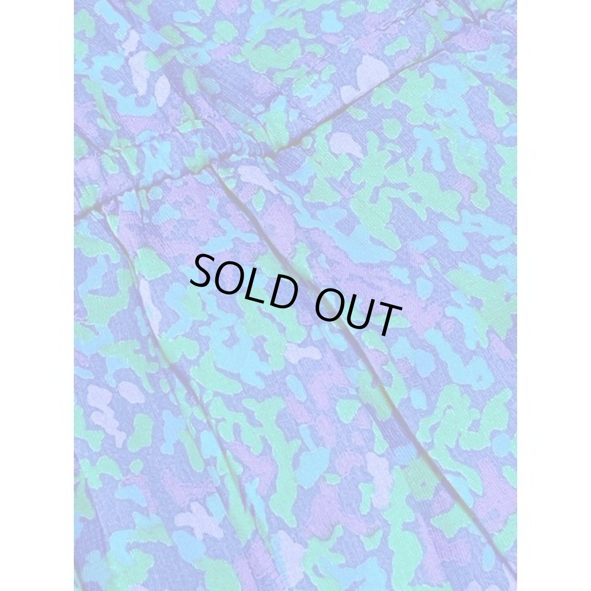 画像12: アート柄 プリーツ切り替え ウエストゴム レトロサイケ アメリカ古着 ヴィンテージワンピース (12)