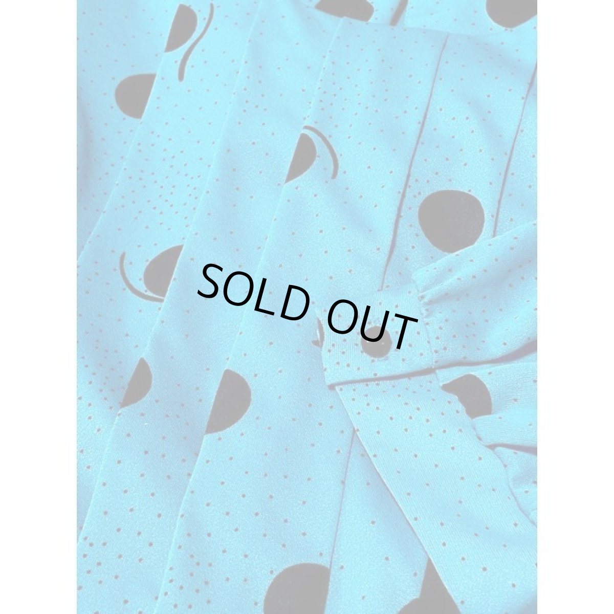 画像9: 大小ドット柄 フロントタック ウエストゴム レトロ アメリカ古着 ヴィンテージワンピース (9)