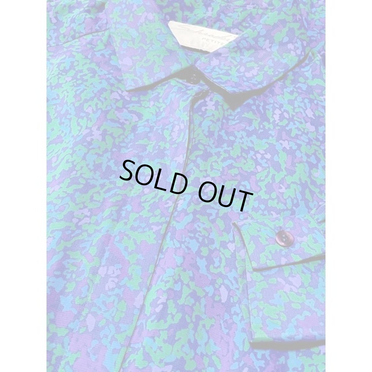 画像11: アート柄 プリーツ切り替え ウエストゴム レトロサイケ アメリカ古着 ヴィンテージワンピース (11)