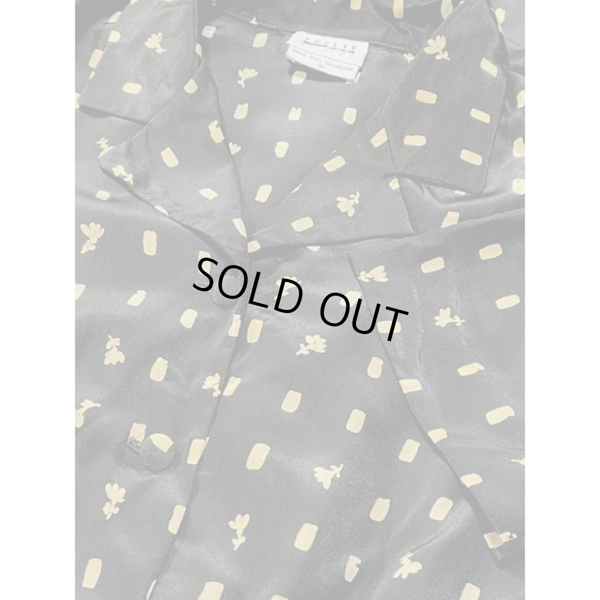 画像10: スクエア 花柄モチーフ プリーツ切り替え ウエストゴム レトロ 古着 ヴィンテージワンピース (10)