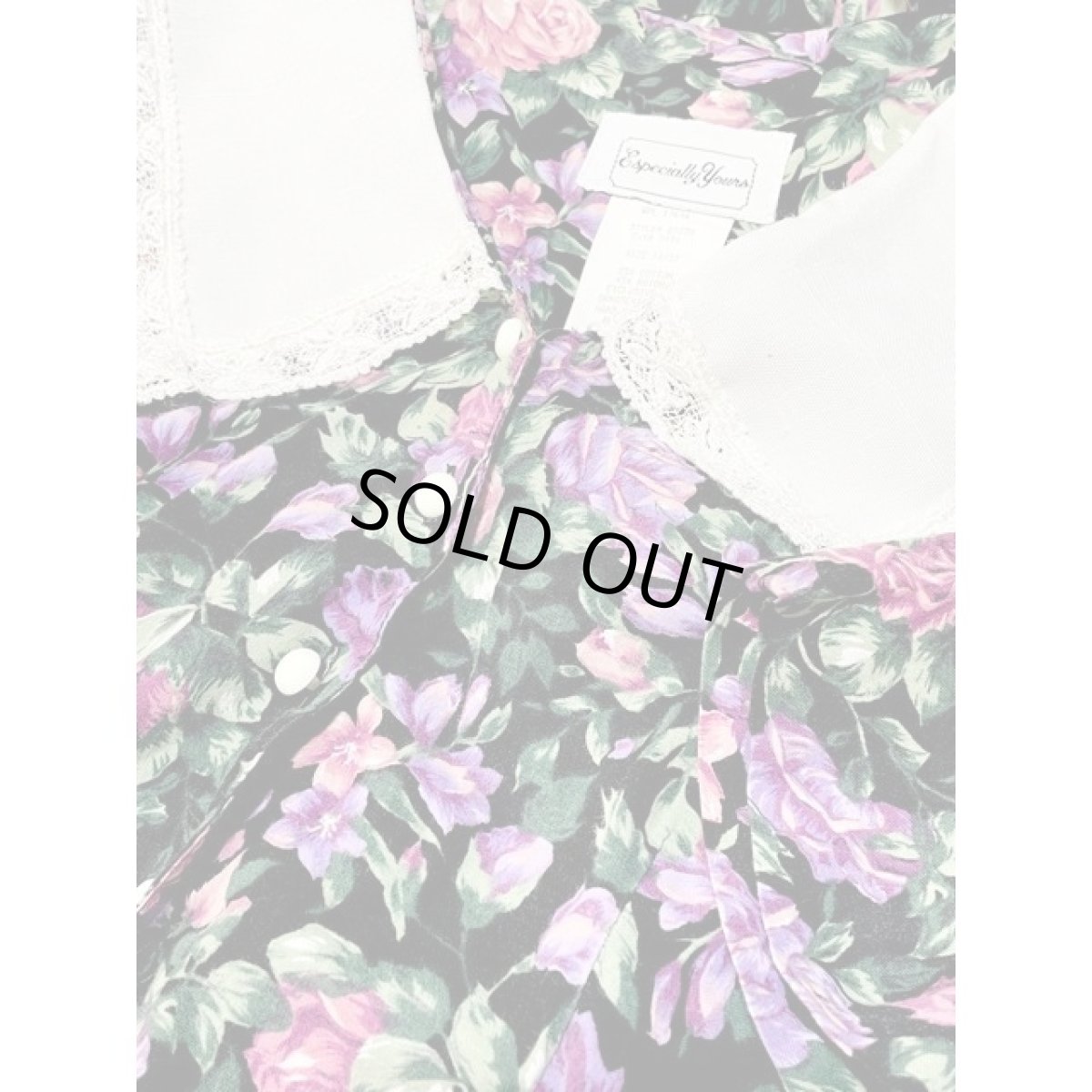 画像12: 総花柄 レース襟 バックリボン クラシカルガーリー レトロ Guatemala 古着 ヴィンテージワンピース (12)