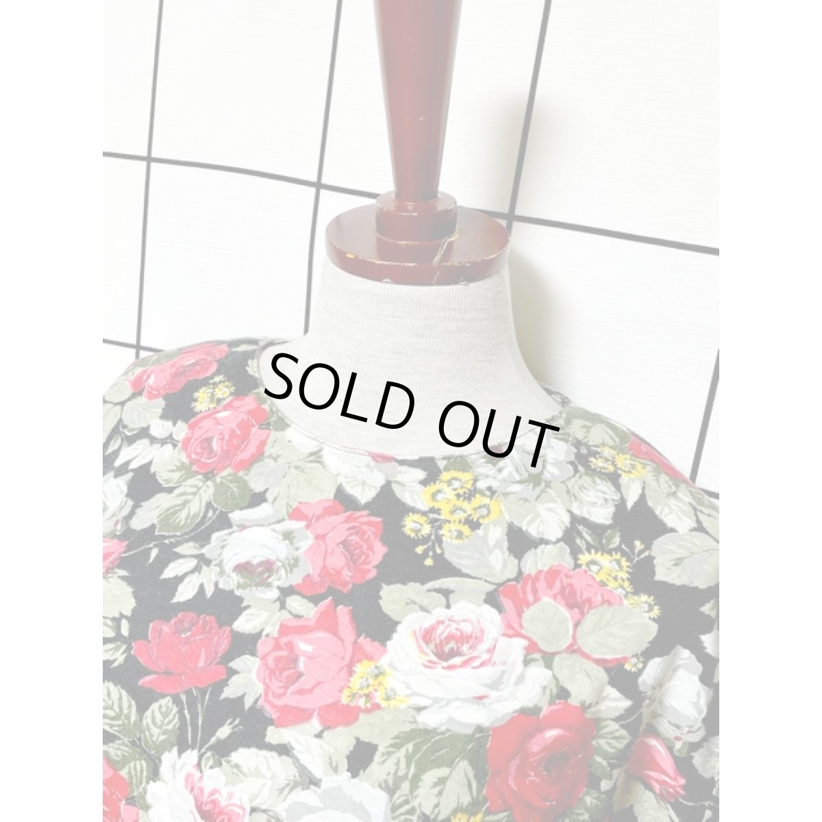 画像5: 総花柄 ウエストゴム レトロ アメリカ古着 ヴィンテージワンピース (5)