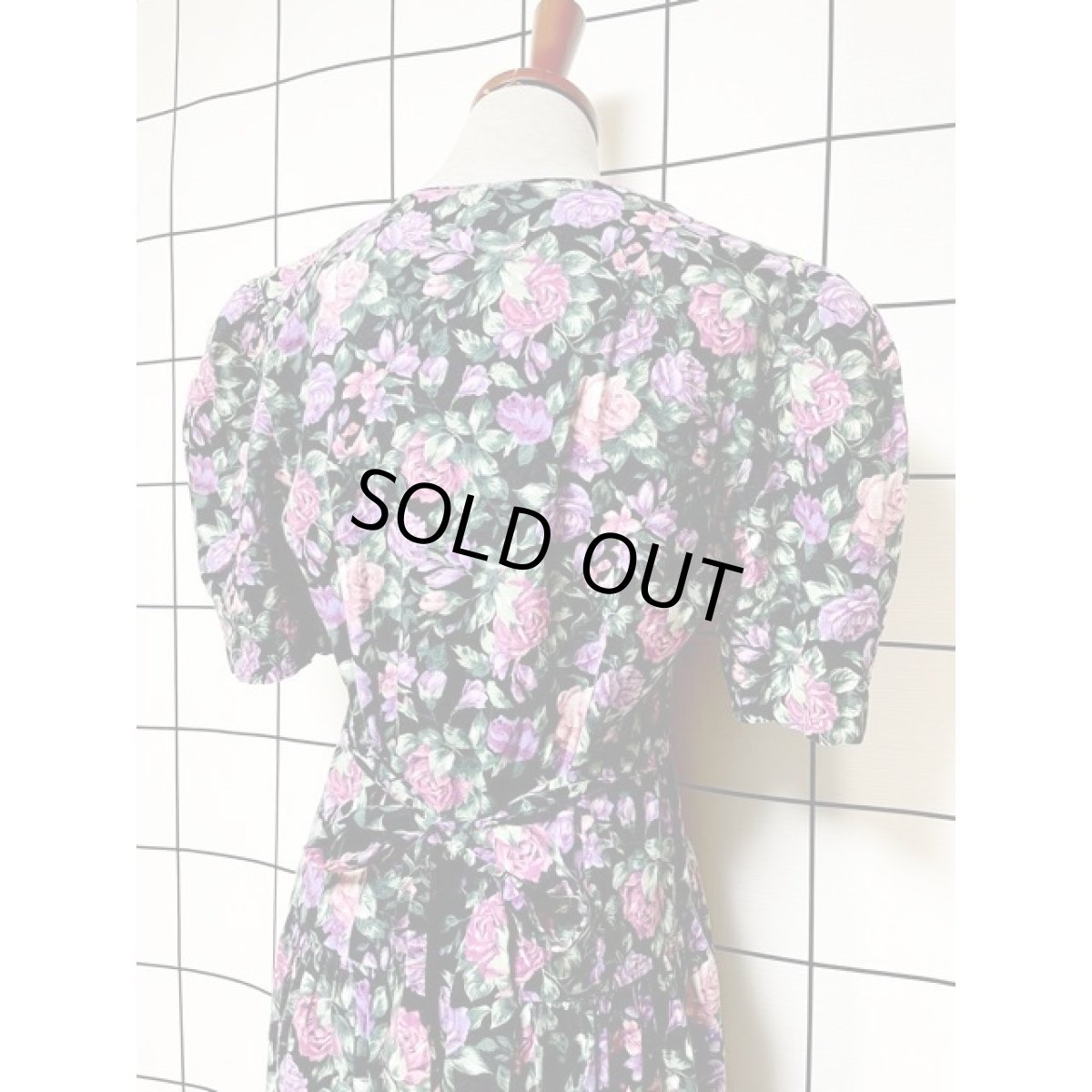 画像3: 総花柄 レース襟 バックリボン クラシカルガーリー レトロ Guatemala 古着 ヴィンテージワンピース (3)