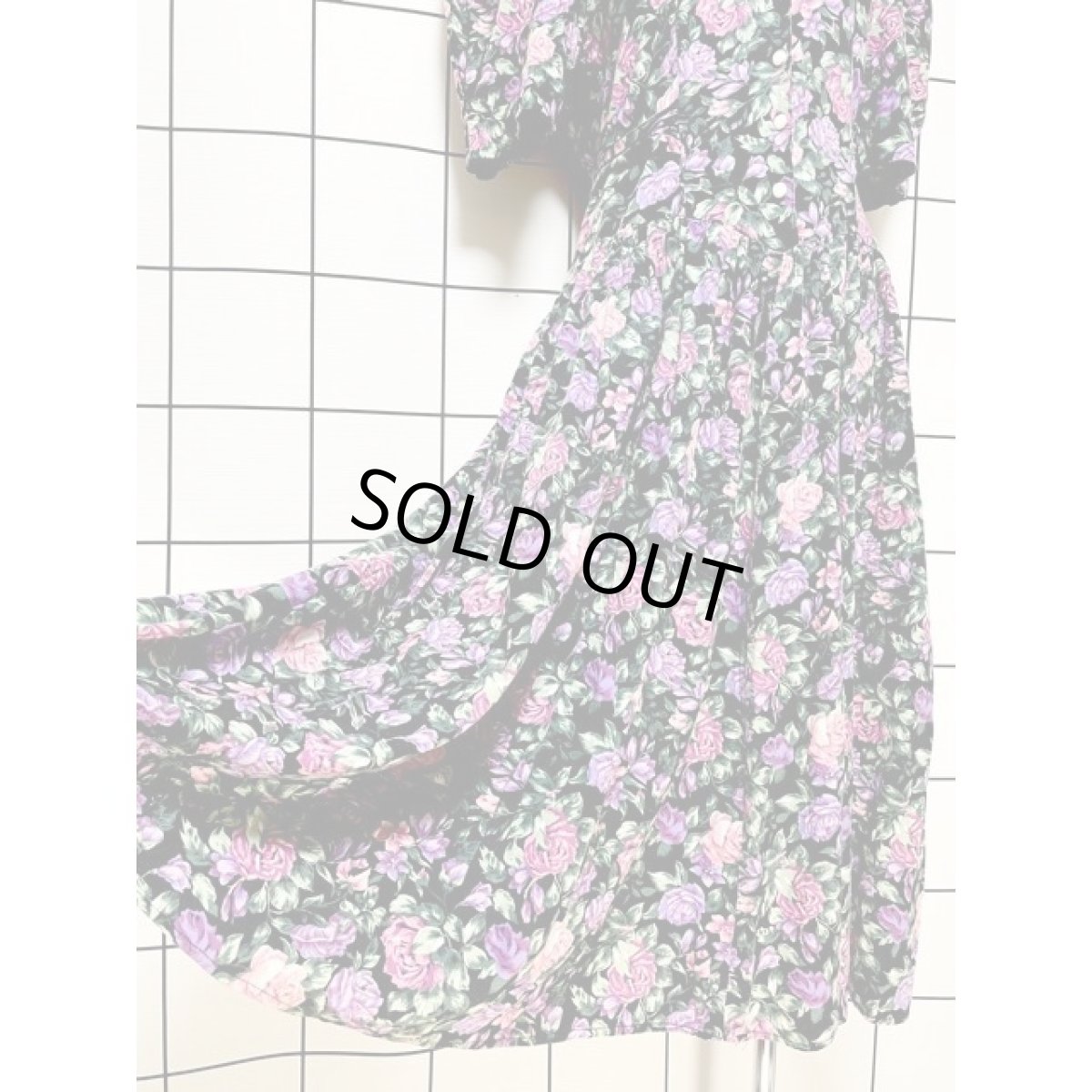 画像11: 総花柄 レース襟 バックリボン クラシカルガーリー レトロ Guatemala 古着 ヴィンテージワンピース (11)