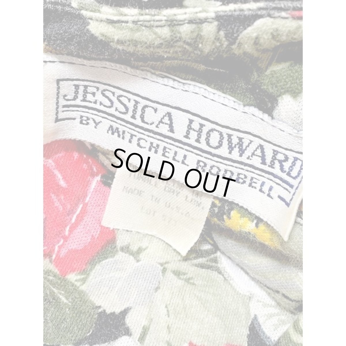 画像15: 総花柄 ウエストゴム レトロ アメリカ古着 ヴィンテージワンピース (15)