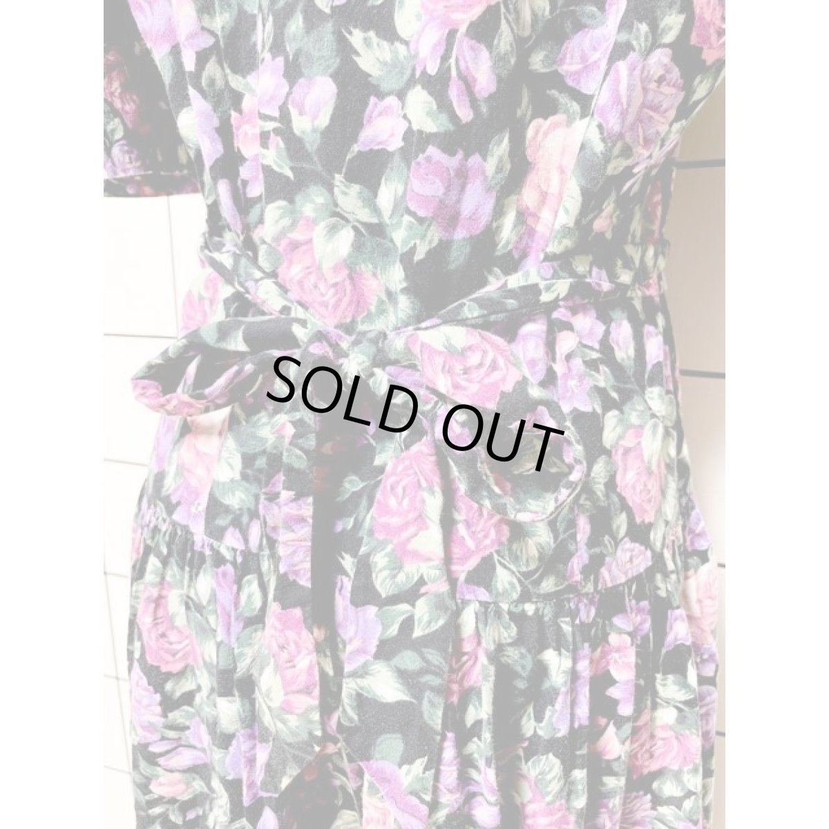 画像4: 総花柄 レース襟 バックリボン クラシカルガーリー レトロ Guatemala 古着 ヴィンテージワンピース (4)