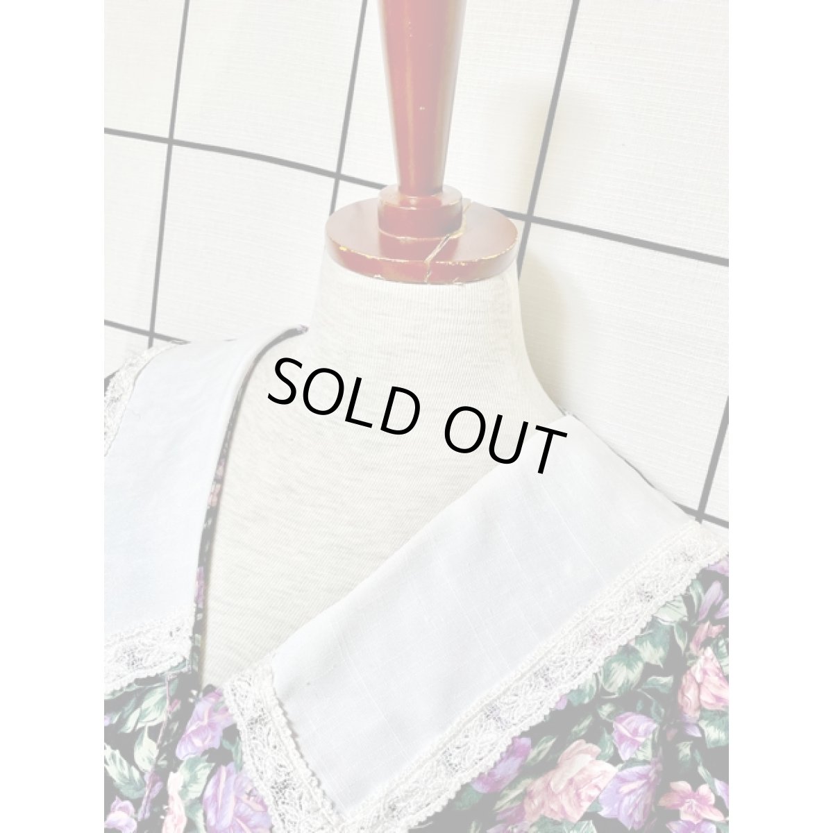 画像6: 総花柄 レース襟 バックリボン クラシカルガーリー レトロ Guatemala 古着 ヴィンテージワンピース (6)