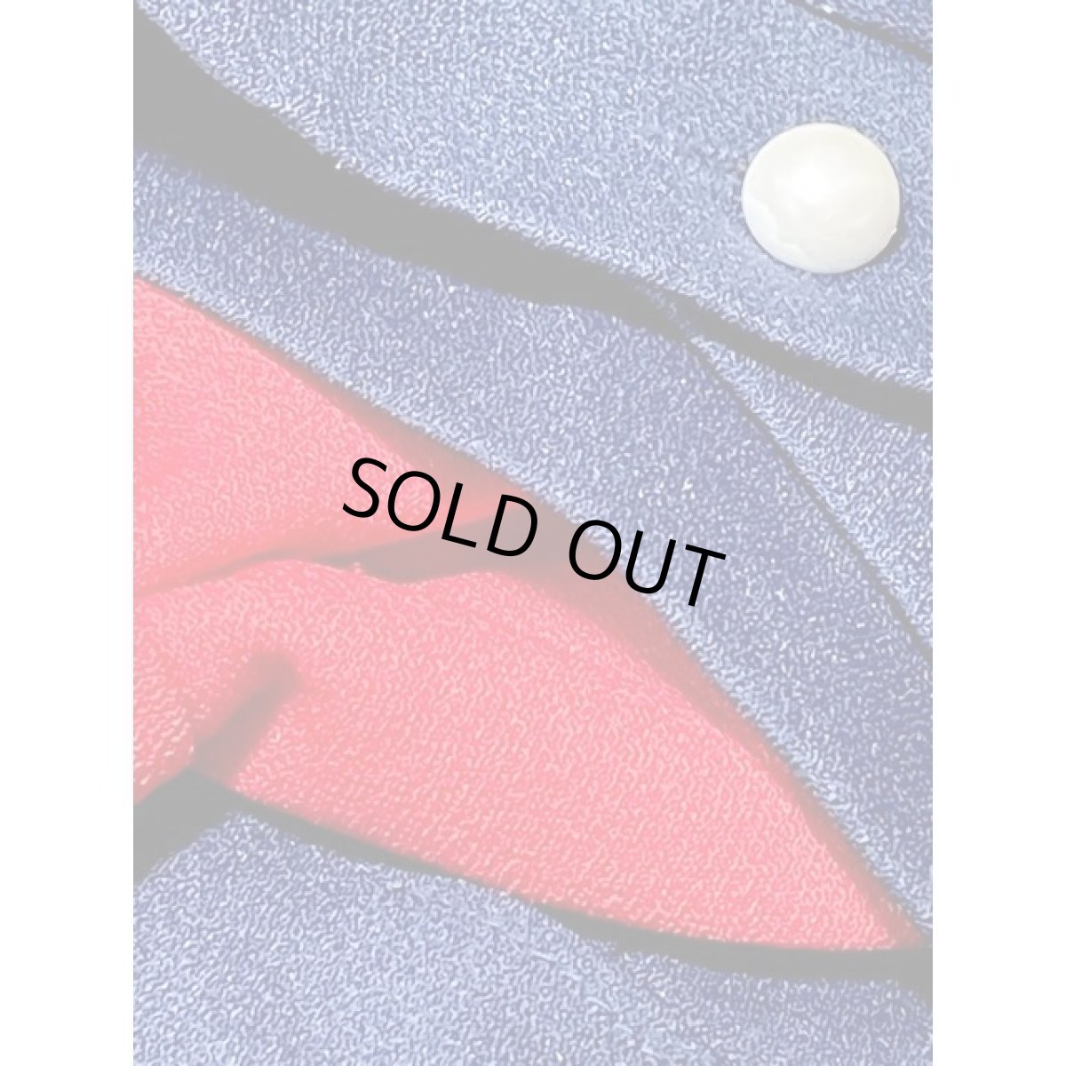 画像9: フロントデザイン リボン ネイビー ウエストゴム レトロ アメリカ古着 ヴィンテージワンピース (9)