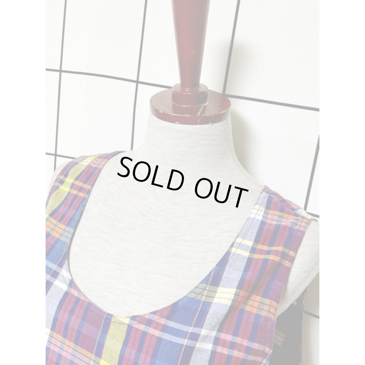 画像5: チェック柄 Westbound ノースリーブレトロ India 古着 ヴィンテージワンピース (5)