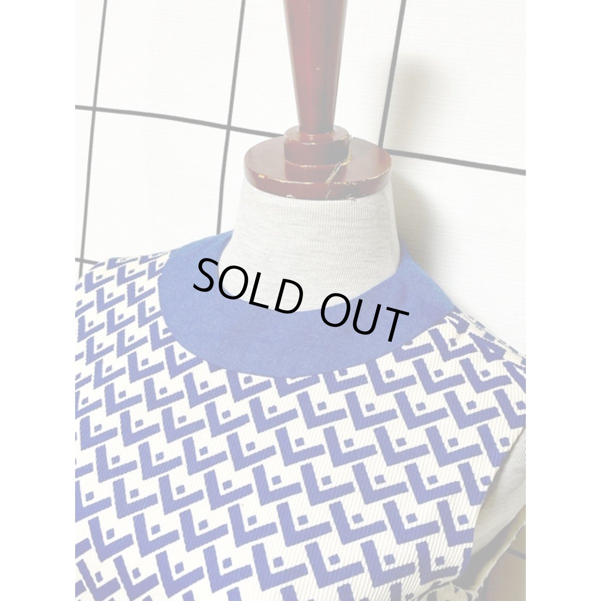 画像6: ホワイト ブルー 切り替えし TALON ノースリーブ レトロ アメリカ古着 ヴィンテージワンピース (6)