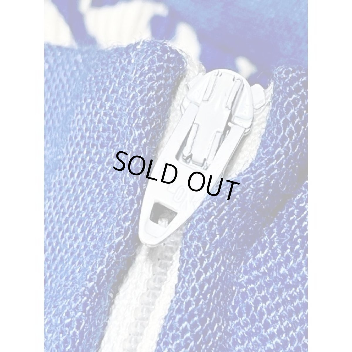 画像14: ホワイト ブルー 切り替えし TALON ノースリーブ レトロ アメリカ古着 ヴィンテージワンピース (14)