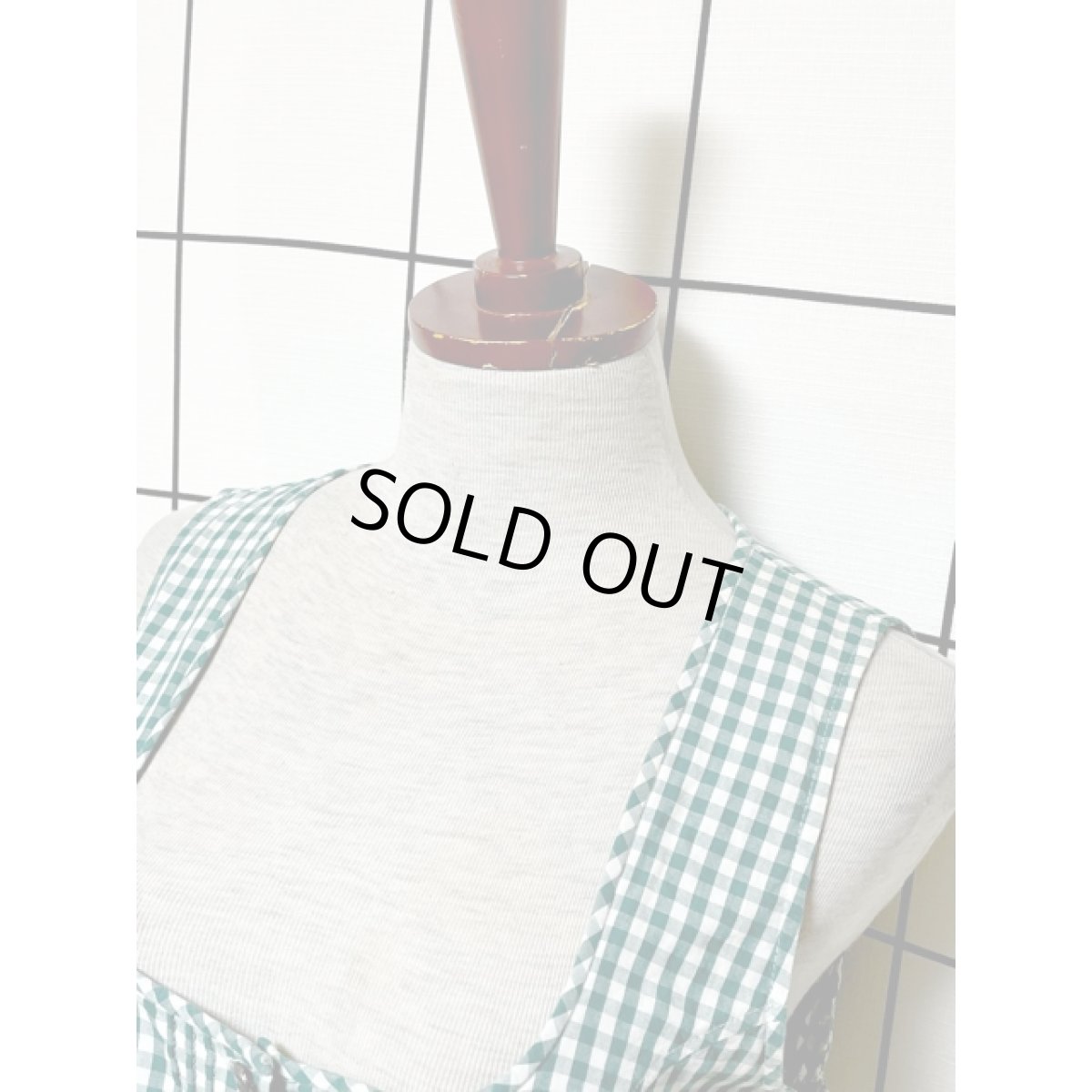 画像5: ギンガムチェック ガーリー レトロ ヨーロッパ古着 ヴィンテージベスト (5)