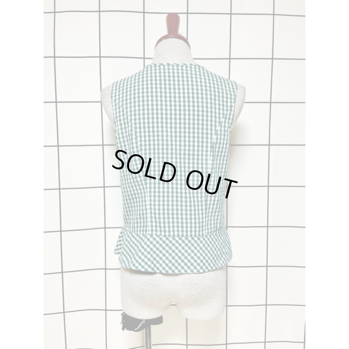 画像3: ギンガムチェック ガーリー レトロ ヨーロッパ古着 ヴィンテージベスト (3)