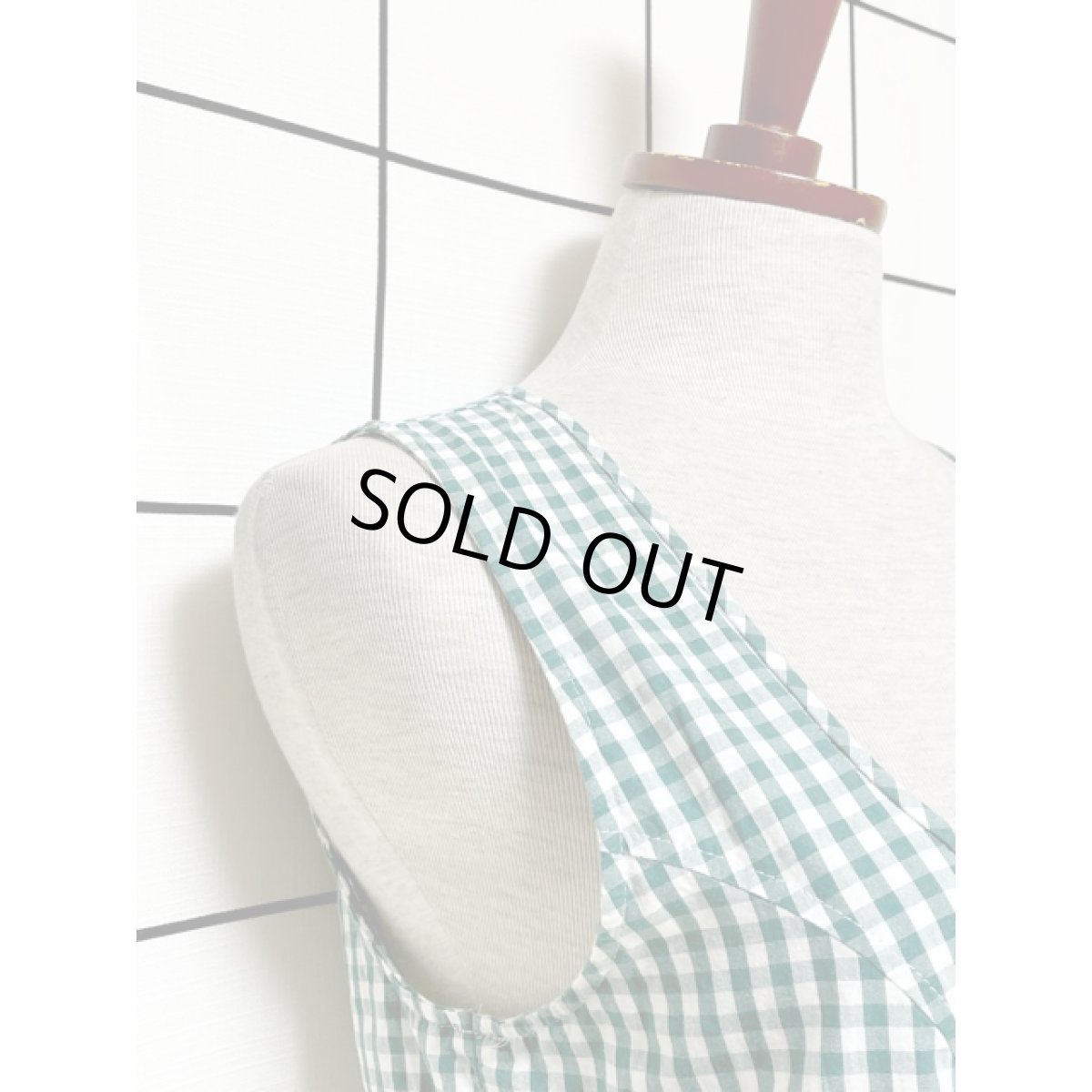 画像7: ギンガムチェック ガーリー レトロ ヨーロッパ古着 ヴィンテージベスト (7)