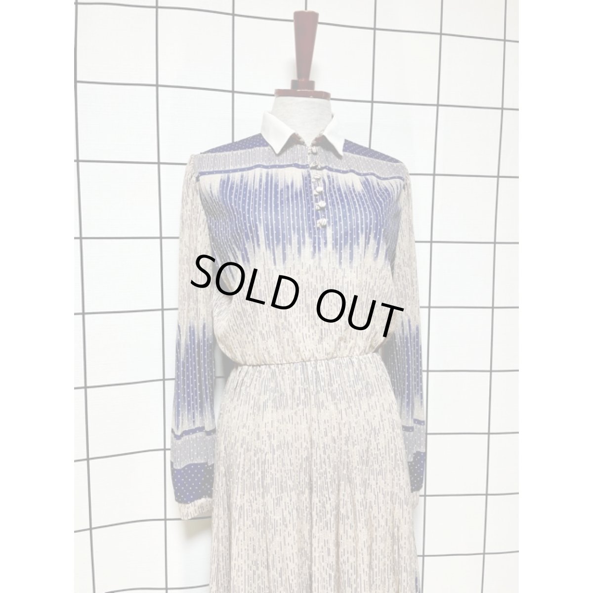 画像3: ドット グラデーション模様 ウエストゴム レトロ アメリカ古着 ヴィンテージワンピース (3)