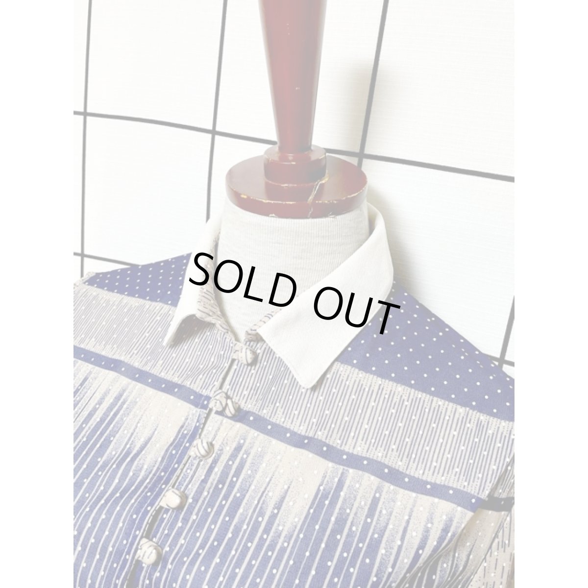 画像4: ドット グラデーション模様 ウエストゴム レトロ アメリカ古着 ヴィンテージワンピース (4)