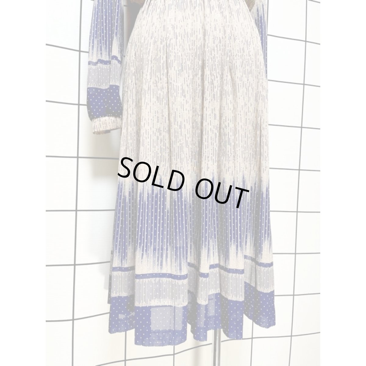 画像8: ドット グラデーション模様 ウエストゴム レトロ アメリカ古着 ヴィンテージワンピース (8)