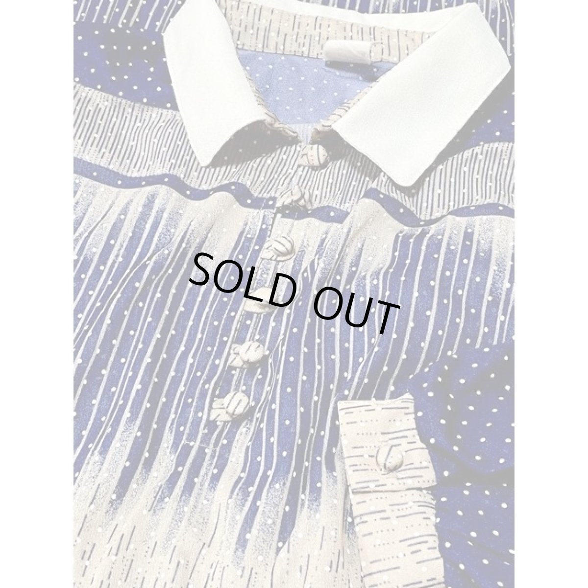 画像10: ドット グラデーション模様 ウエストゴム レトロ アメリカ古着 ヴィンテージワンピース (10)