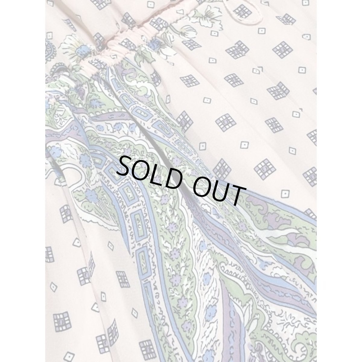 画像14: 花柄 プリーツ切り替え ウエストゴム レトロ アメリカ古着 ヴィンテージワンピース (14)