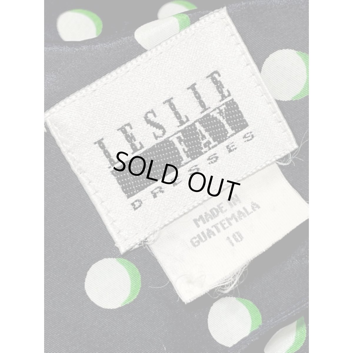 画像13: ドット バックル付きベルト ネイビー プリーツ ウエストゴム レトロ Guatemala 古着 ヴィンテージワンピース (13)