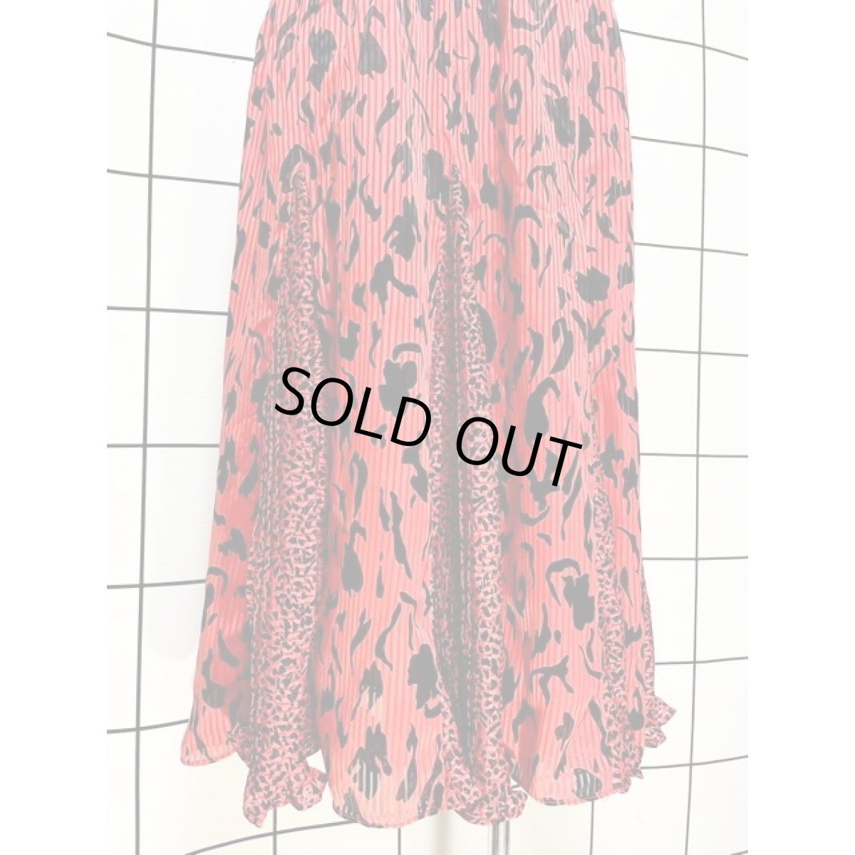 画像3: アート柄 プリーツ切り替え ウエストゴム アメリカ古着 ヴィンテージスカート  (3)