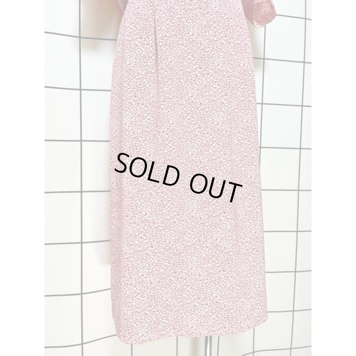 画像8: 小花柄 総柄 ウエストゴム レトロ アメリカ古着 ヴィンテージワンピース  (8)