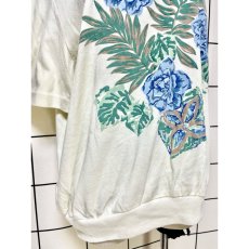 画像7: ボタニカル調 オフホワイト アメリカ古着 半袖 シャツ ヴィンテージTシャツ (7)