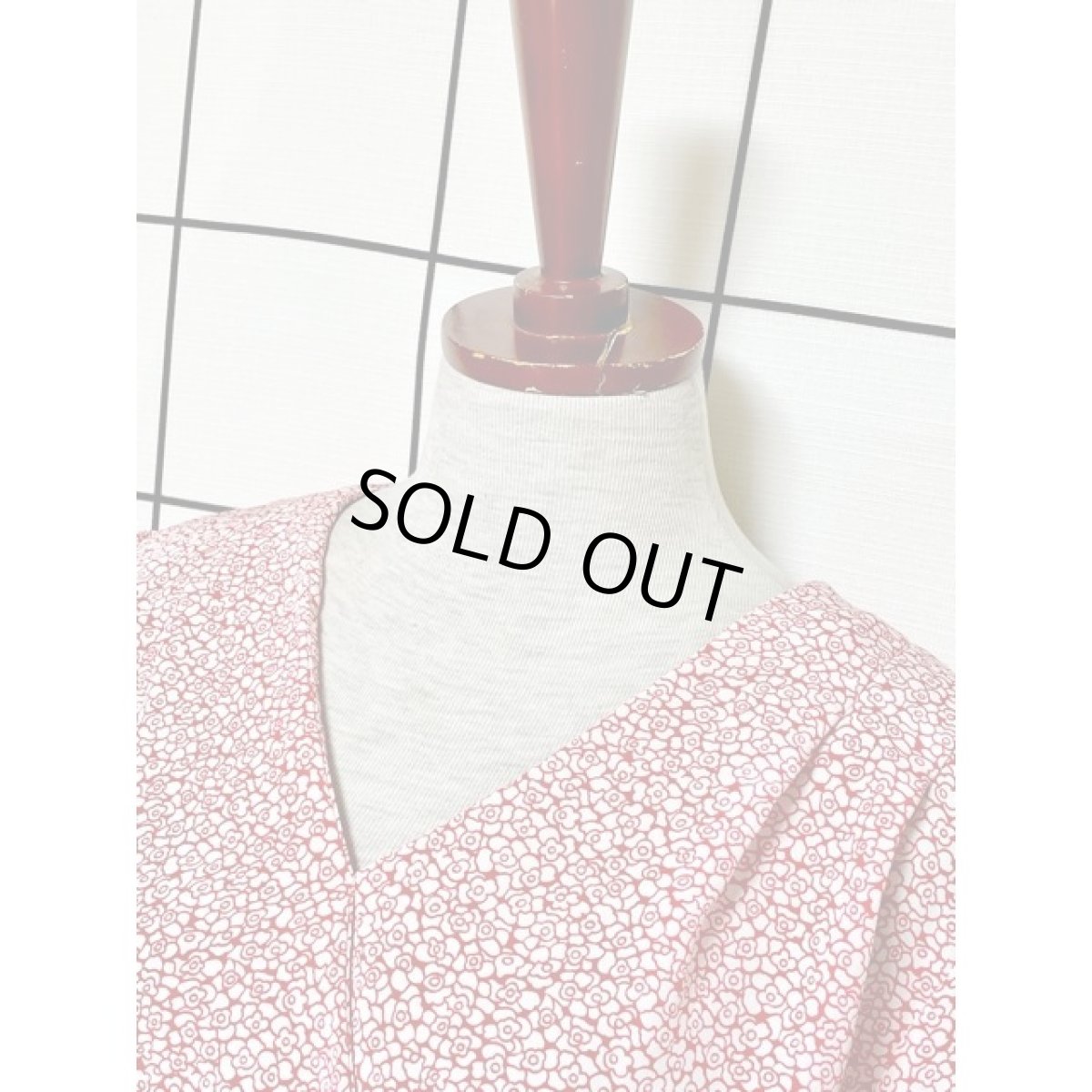 画像4: 小花柄 総柄 ウエストゴム レトロ アメリカ古着 ヴィンテージワンピース  (4)