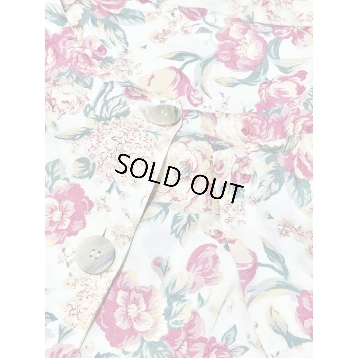 画像12: 総花柄 前開き ノーカラー レトロ アメリカ古着 ヴィンテージワンピース (12)