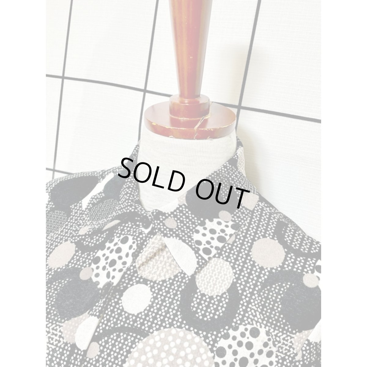 画像4: フランス古着 FRANCE マルチドット 長袖 レトロ シャツ ヴィンテージブラウス (4)