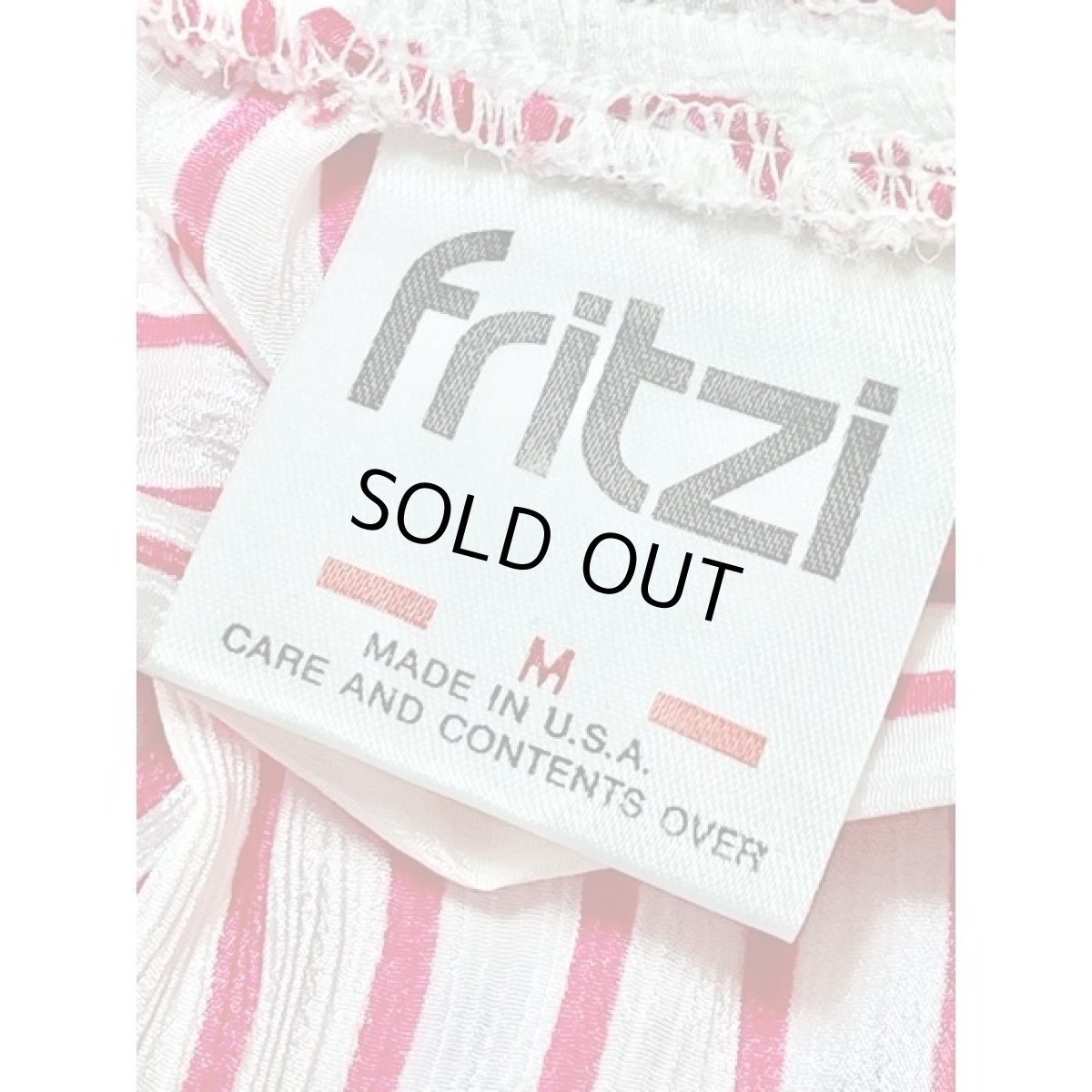 画像9: ストライプ ホワイト レッド ウエストゴム レトロ アメリカ古着 ヴィンテージスカート (9)