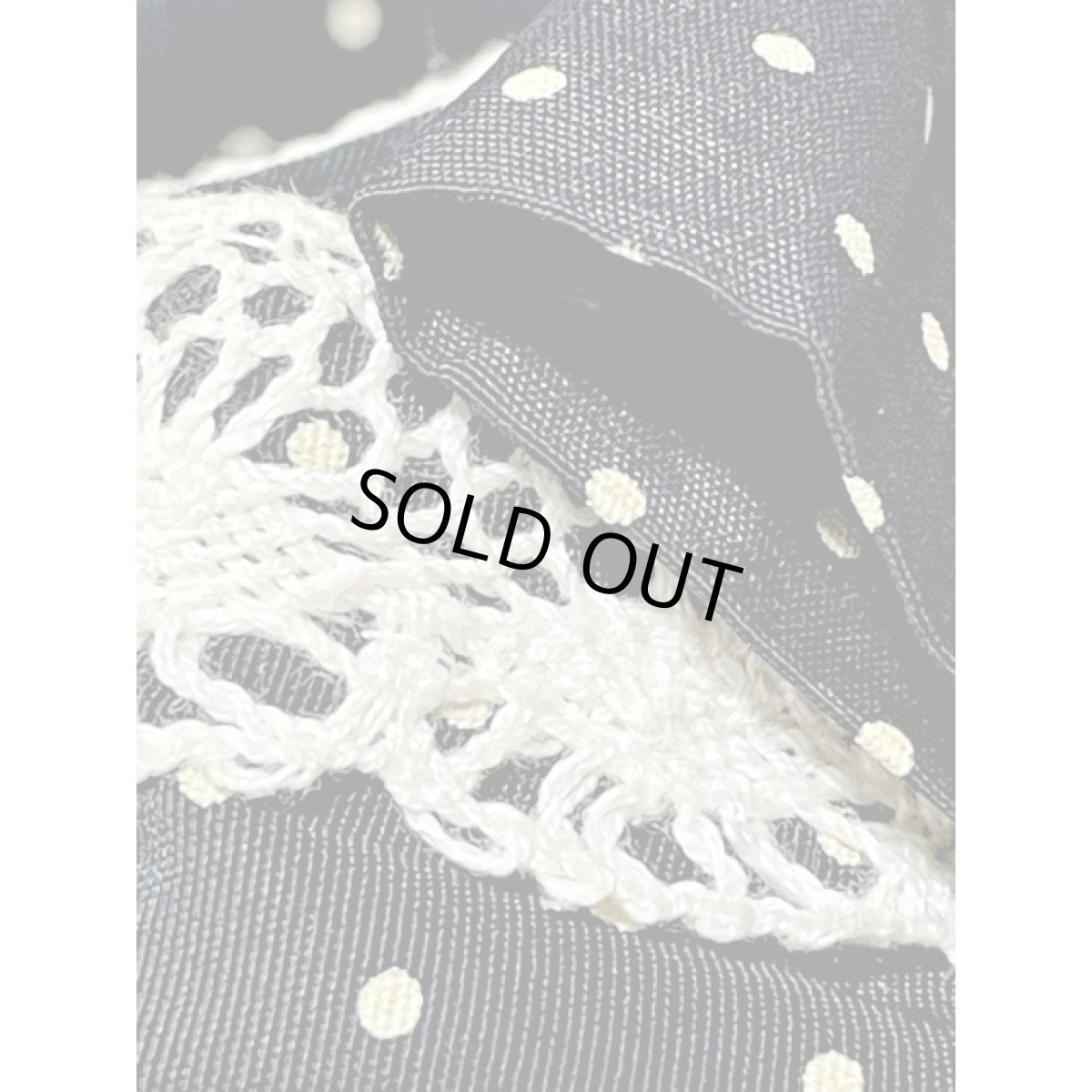 画像14: ドット レース ブラック バックリボン 前開き レトロ アメリカ古着 ヴィンテージシャツワンピース (14)