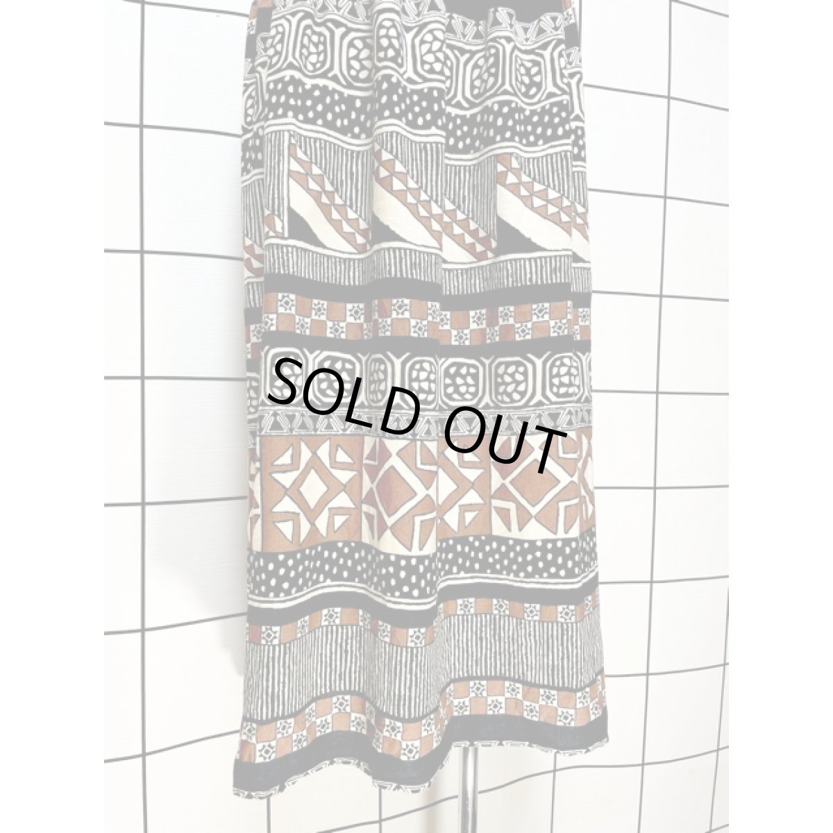 画像3: エスニック模様 Mexico ウエストゴム スカート レトロ 古着 ヴィンテージ (3)