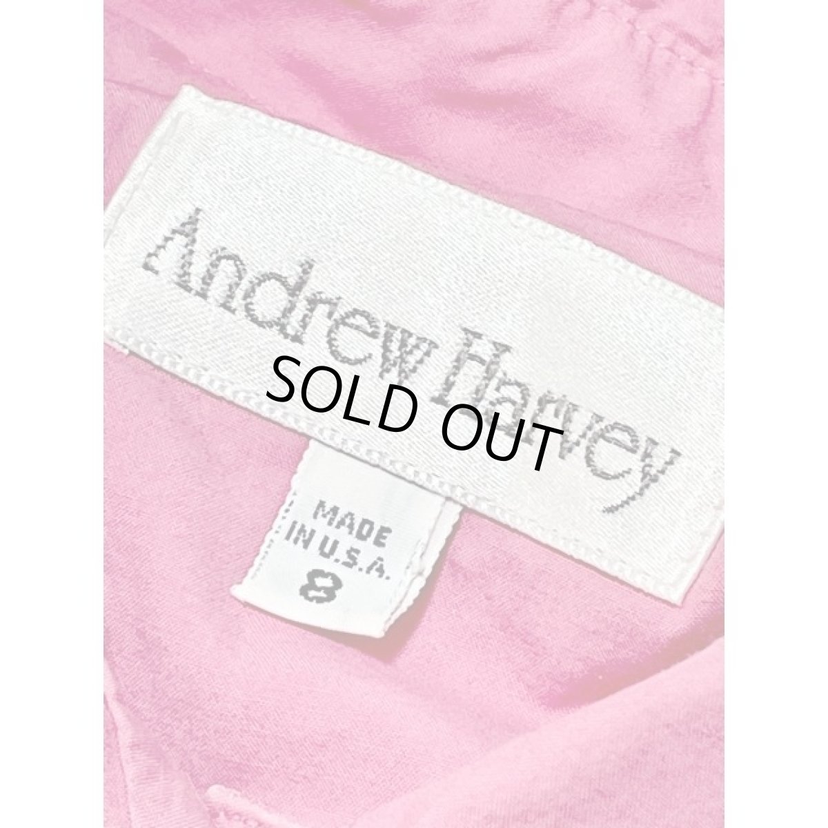 画像12: 無地 ピンク ウエストゴム 半袖 レトロ アメリカ古着 ヴィンテージワンピース (12)