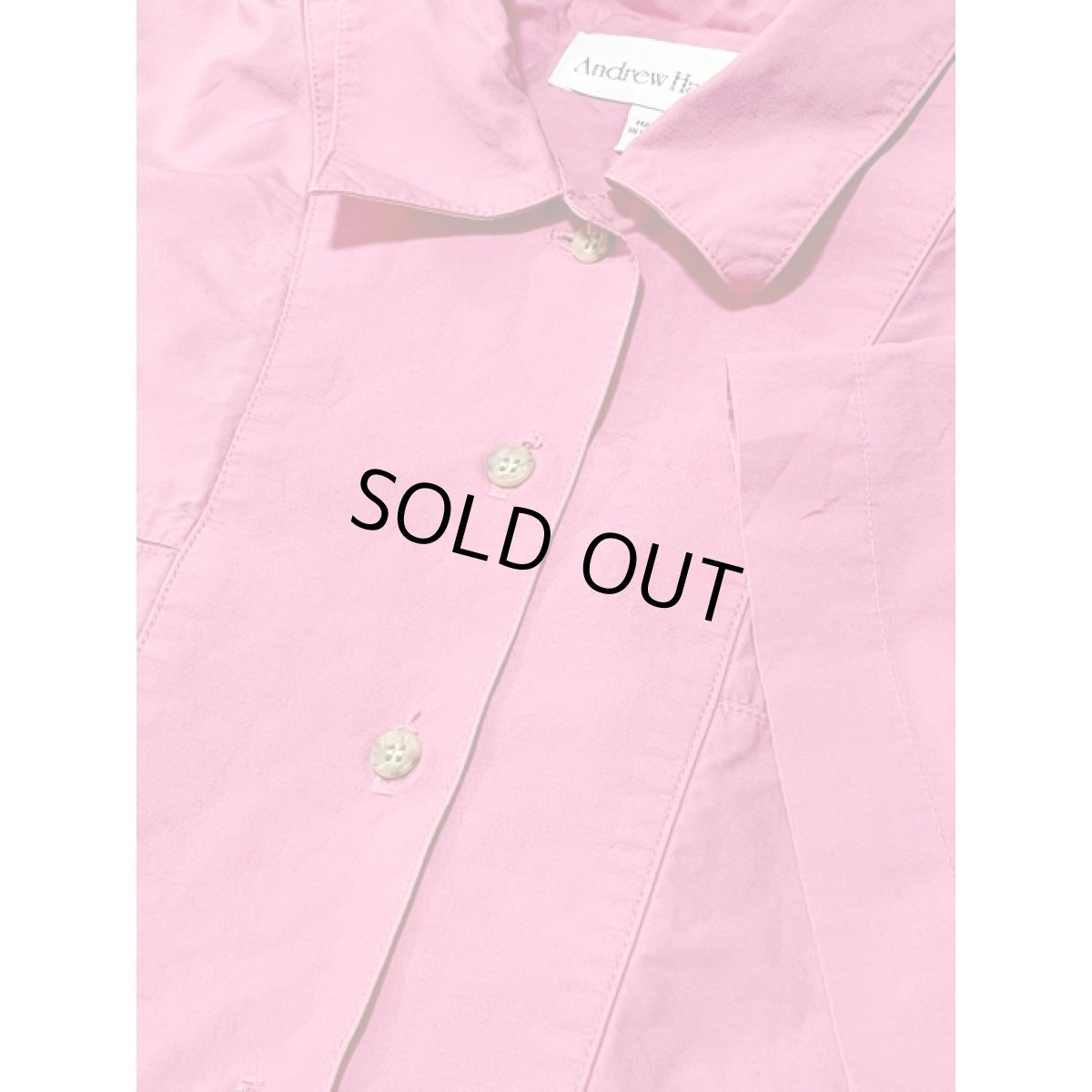 画像10: 無地 ピンク ウエストゴム 半袖 レトロ アメリカ古着 ヴィンテージワンピース (10)