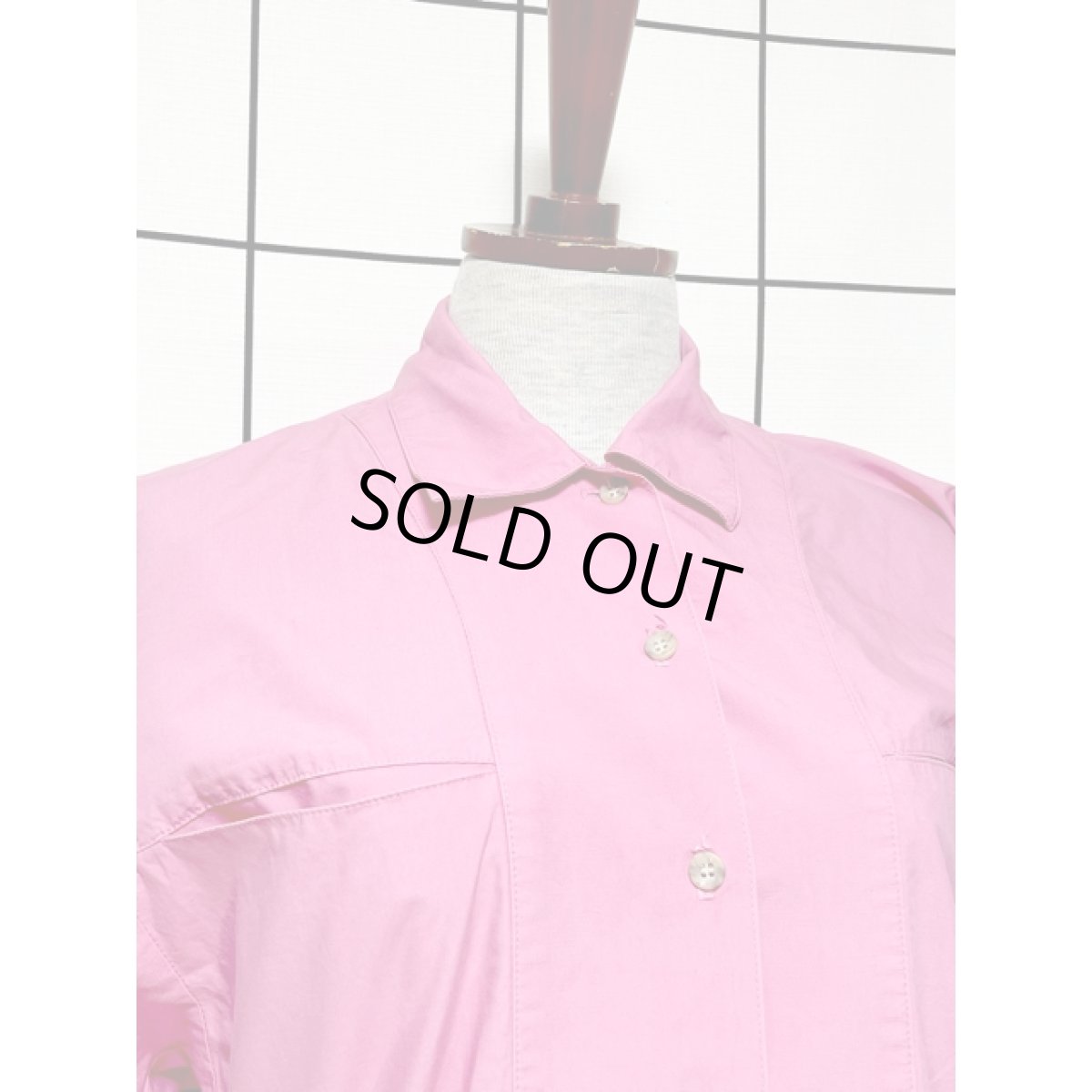 画像5: 無地 ピンク ウエストゴム 半袖 レトロ アメリカ古着 ヴィンテージワンピース (5)