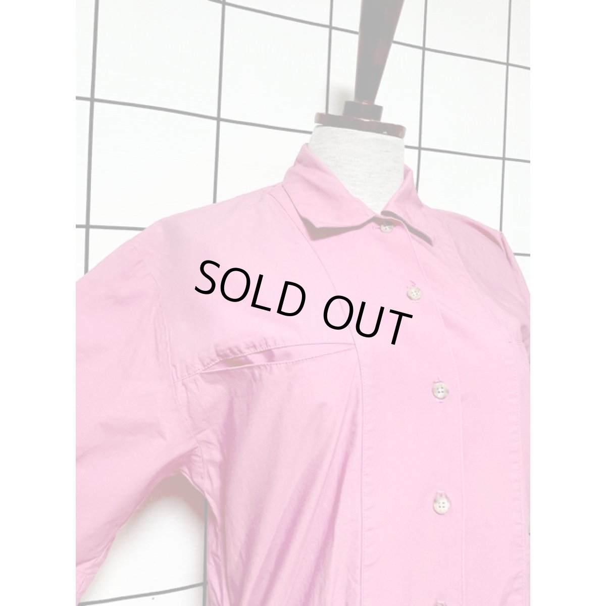 画像6: 無地 ピンク ウエストゴム 半袖 レトロ アメリカ古着 ヴィンテージワンピース (6)